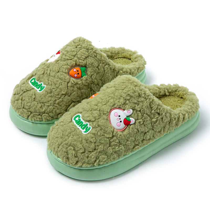 Wholesale thickened winter home warm cotton shoes stepping on feces feeling comfortable slippers